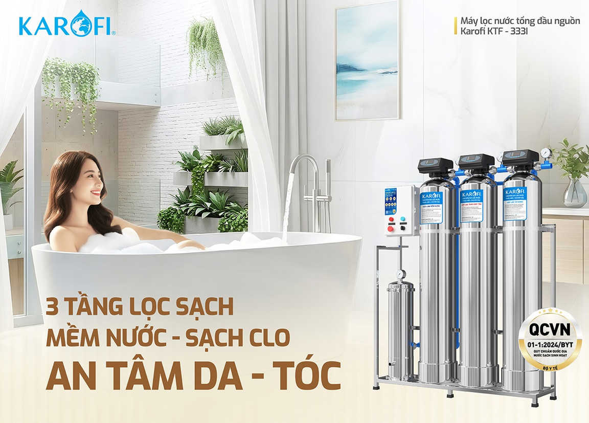 Máy lọc nước tổng đầu nguồn Karofi KTF - 333